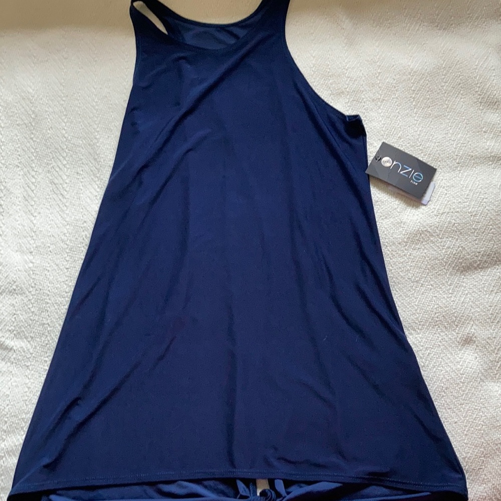 Onzie glossy flow tie back tank - navy